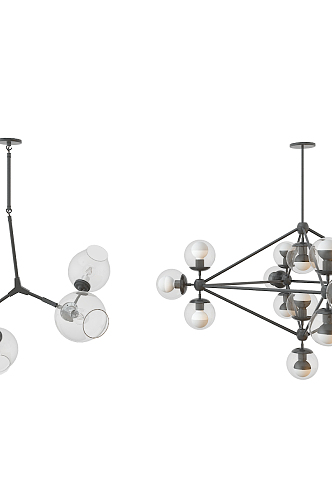 Modern chandelier combination 3d model