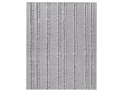 Gray Square Rug With Textured Vertical Striped Pattern For Living Room Bedroom 3d model