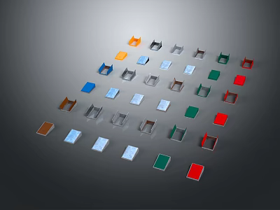 Various Colored Entrance Gates With Different Styles And Modern Design Options 3d model