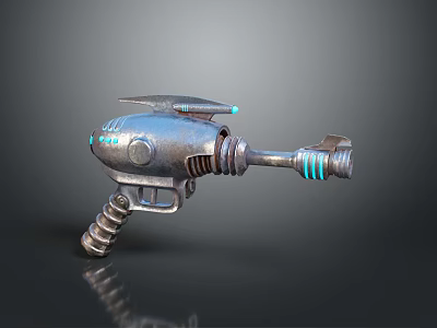 Futuristic Sci Fi Weapon With Metallic Body Blue Glowing Elements And Mechanical Design 3d model