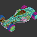 Modern Teal Racing Car With Streamlined Design Yellow Accents And Sponsor Logos