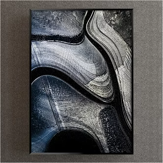 Modern abstract painting simple gray porch abstract decorative painting 3d model
