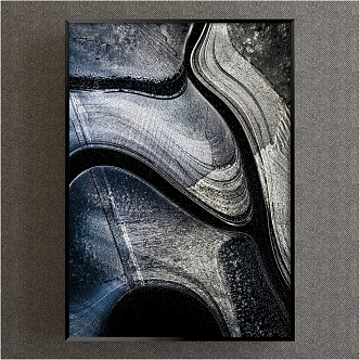 Modern abstract painting simple gray porch abstract decorative painting 3d model