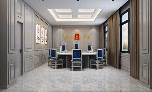 modern court juvenile court 3d model