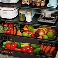 Multi Tier Kitchen Storage Rack In Modern Kitchen Organizing Supplies Fruits Vegetables