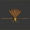3D Rendered Golden Mythical Bird Character With Spread Wings And Claws