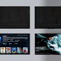 Smart Television With Modern Design Displaying Streaming Movie Posters And Interface 3d model