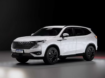 White Modern SUV With Sleek Exterior Design And Black Alloy Wheels 3d model