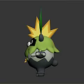 Two Cute Panda Characters With Yellow Flame And Green Leaf Headpieces
