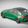 Green BMW Sedan With Sporty Design Black Roof And Alloy Wheels