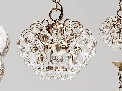 Crystal Chandelier with Metal Frame and Hanging Crystal Beads for Elegant Interior Decor 3d model