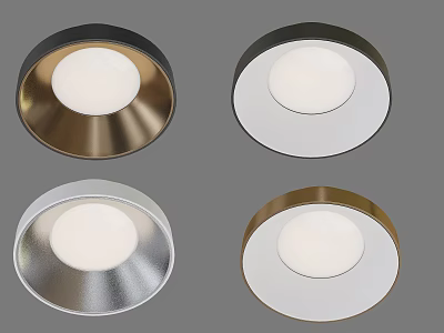 Modern Decorative Downlights With Various Metallic Color Options For Home Lighting 3d model