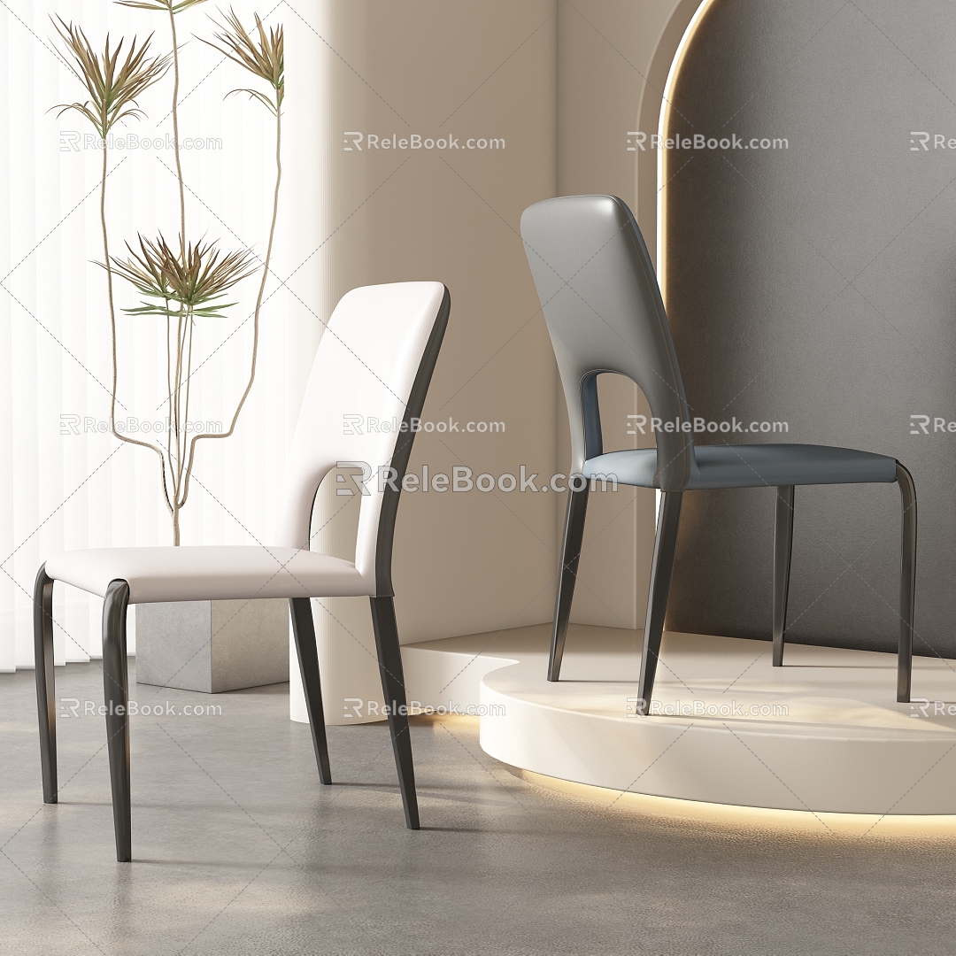 Dining chair leisure chair combination 3d model