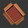 Open Orange Cardboard Box With Folded Flaps On Dark Background Shiny Surface And Empty Interior