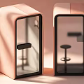 Pair Of Pink Modern Speakers With Glass Panels And Sleek Exterior