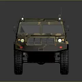 Camouflage Painted Military Style Utility Vehicle With Rugged Off Road Design And Large Tires