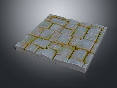Glossy Square Tiled Floor Design With Textured Surface And Decorative Pattern 3d model