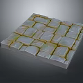 Modern Ground Stone Pavement Stone Block Pavement Rock Block 3d model