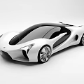 Futuristic White Sports Car With Sleek Aerodynamic Body And Alloy Wheels