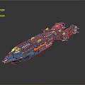 Blue Sci Fi Spaceship Model With Intricate Structure And Futuristic Design 3d model