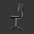 Modern Checkered Pattern Chair with Backrest Seat Cushion and Metal Base Wheels
