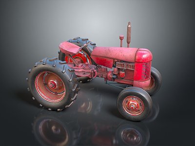 Modern agricultural trimming machine tractor cartoon tractor agricultural four-wheel tractor model