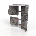 Mechanical Industrial Equipment With Metal Knobs Heat Sinks And Structural Plates
