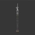 Tall Construction Tower Crane With Extended Boom And Metal Structure