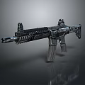 Modern Tactical Rifle With Scope And Textured Metal Components Design 3d model