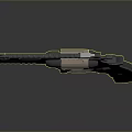Metallic Revolver Weapon With Black Body And Golden Accents On Dark Background