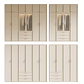 Modern Beige Wardrobe With Glass Doors Drawers And Gold Handles Design