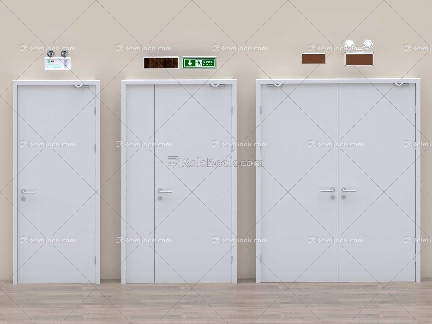 Door Fire Door Emergency Exit Door Safety Emergency Door Escape Door Safety Exit Door Safety Passage Door Emergency Evacuation Door 3d model