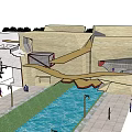 Modern Museum Building With Geometric Design Natural Wood Facade And Green Surroundings