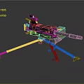 Military Machine Gun With Tripod Stand Optical Sight And Ammunition Box