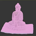 Sitting Buddha Statue On Carved Stone Base With Antique Bronze Finish