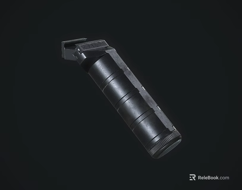 High Quality Tactical Weapon Magazine With Black Metal Textured Cylinder Construction 3d model 