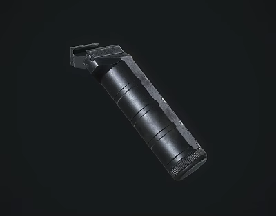 High Quality Tactical Weapon Magazine With Black Metal Textured Cylinder Construction 3d model