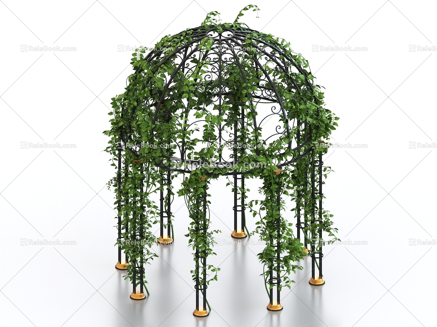 ivy gazebo flower stand vine plant gazebo pavilion garden 3d model