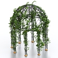 ivy gazebo flower stand vine plant gazebo pavilion garden 3d model