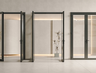 Aluminum alloy glass double door glass door shop glass door office glass door glass door 3d model