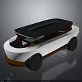 Futuristic Modern Concept Car With White Black Exterior Sleek Roof And Black Wheels Design