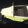Vintage Yellow Convertible Car With Open Top Classic Grille And Wheels