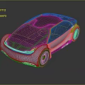 Futuristic Concept Car With Sleek Metallic Body And Black Roof Design