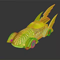 Black Bat Inspired Car With Bat Wings And Blue Glowing Patterns Modern Design