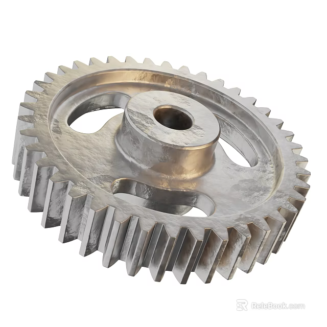 Industrial Equipment Metal Gear Component With Precision Machined Teeth And Central Hole 3d model 