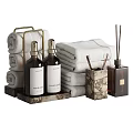 Essential Daily Washing Supplies With Soft Towels Hand Wash Lotion And Cotton Swab Holder