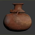 Handcrafted Red Pottery Sculpture With Textured Surface And Dual Handles Design