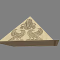 Detailed Carved Wooden Pyramid With Egyptian Style Eagles And Ornate Motifs