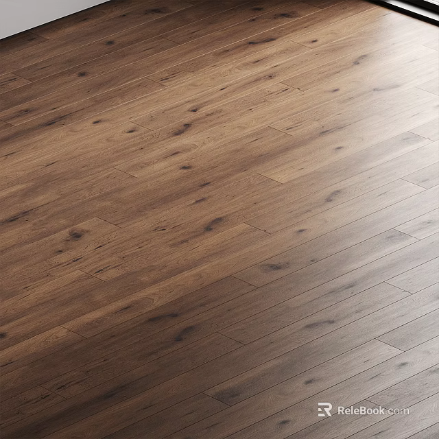 Natural Dark Wooden Floor With Smooth Surface And Warm Natural Grain 3d model 
