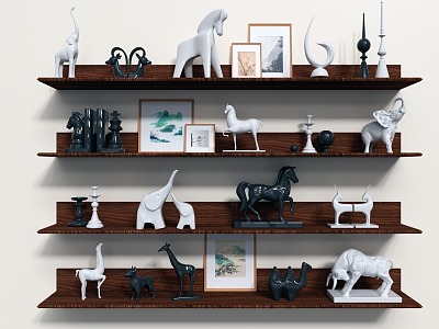 Modern ceramic animal ornaments combination model